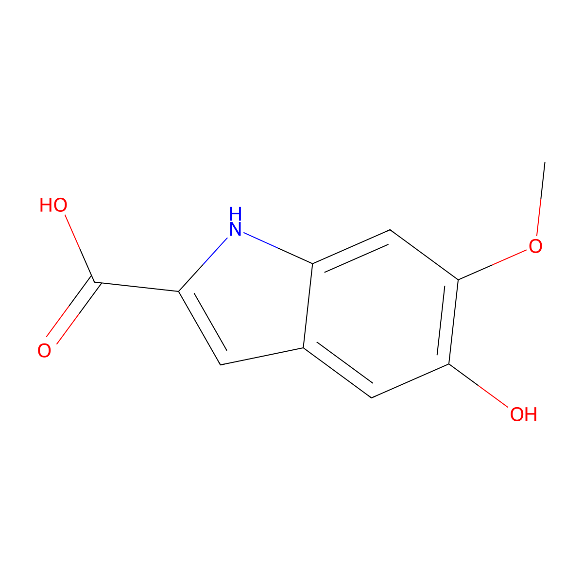 5-Hydroxy-6-methoxy-2-indolylcarboxylic acid molecular structure, CAS 2495-80-9