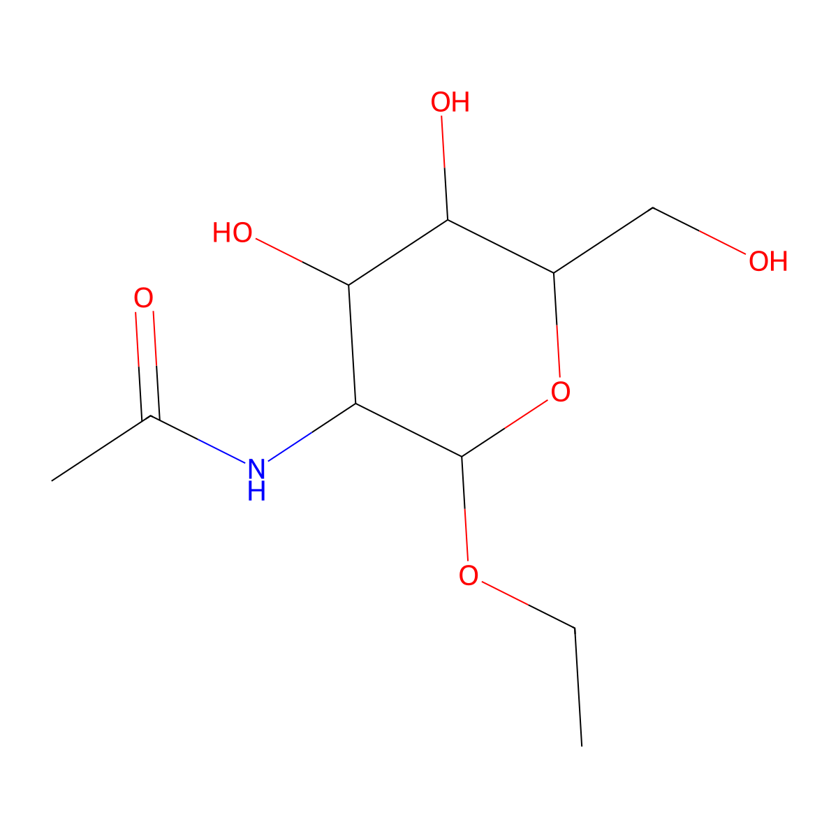 ethyl 2-acetamido-2-deoxy-beta-D-glucopyranoside molecular structure, CAS 2495-96-7