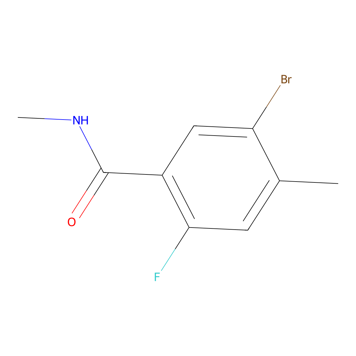 5-Bromo-2-fluoro-N,4-dimethylbenzamide molecular structure, CAS 2495080-59-4