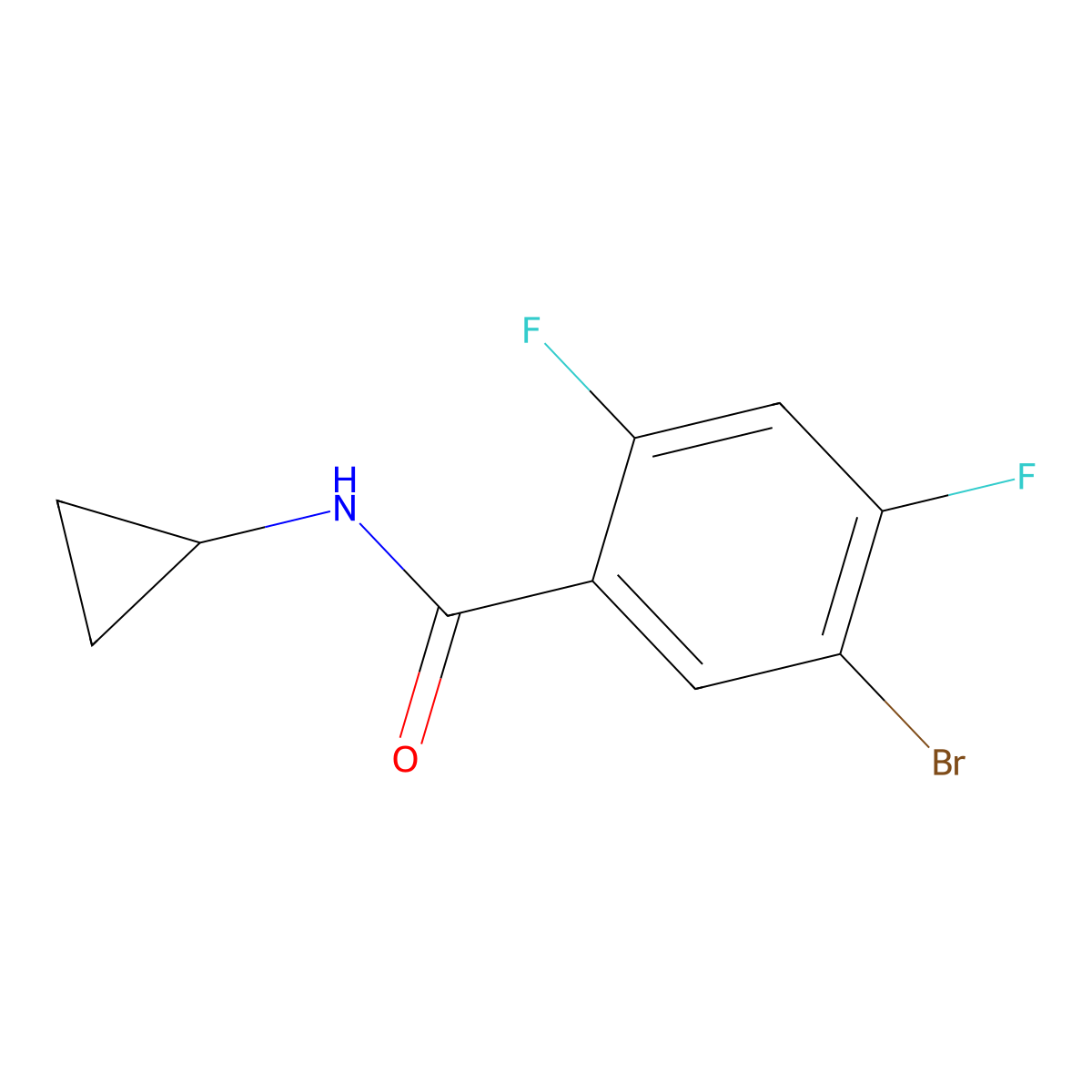 5-Bromo-N-cyclopropyl-2,4-difluorobenzamide molecular structure, CAS 2495080-80-1