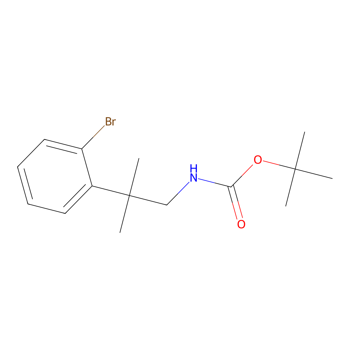 tert-butyl N-[2-(2-bromophenyl)-2-methylpropyl]carbamate molecular structure, CAS 2495095-14-0