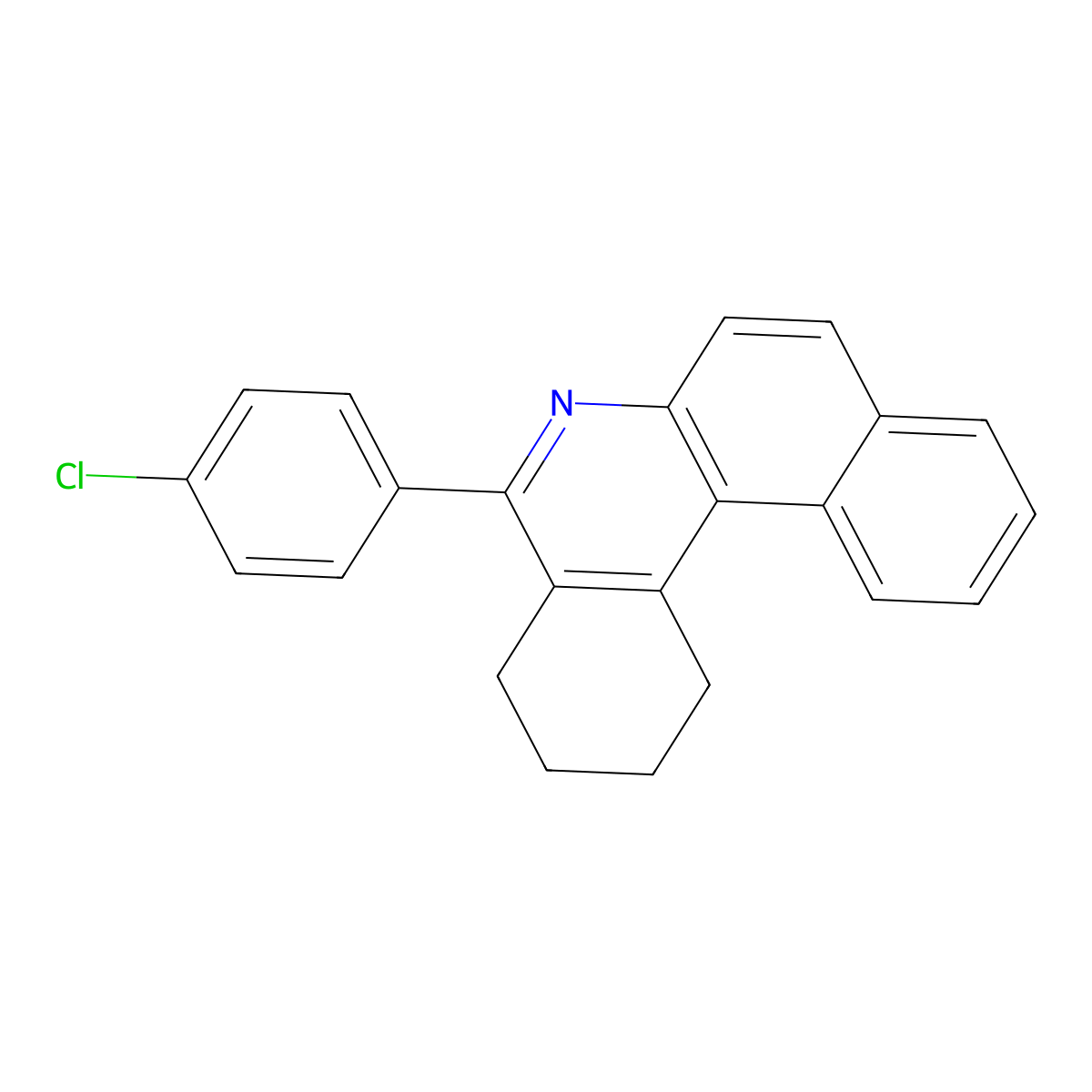 5-(4-Chlorophenyl)-1,2,3,4-tetrahydrobenzo[a]phenanthridine molecular structure, CAS 24951-96-0