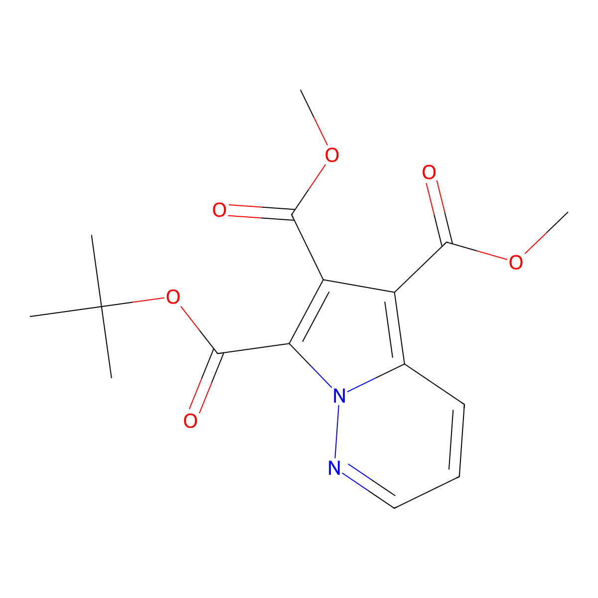 7-Tert-butyl 5,6-dimethyl pyrrolo[1,2-b]pyridazine-5,6,7-tricarboxylate molecular structure, CAS 249513-32-4