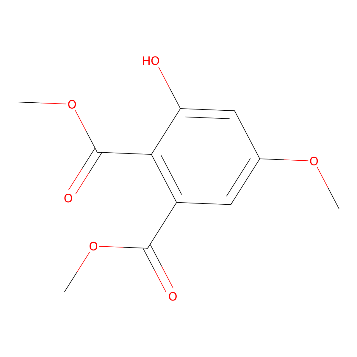Dimethyl 3-hydroxy-5-methoxybenzene-1,2-dicarboxylate molecular structure, CAS 24953-74-0