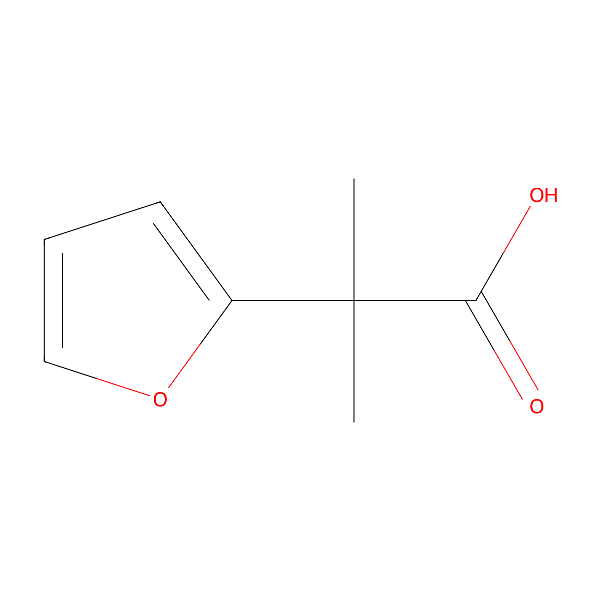 2-(Furan-2-yl)-2-methylpropanoic acid molecular structure, CAS 24954-13-0