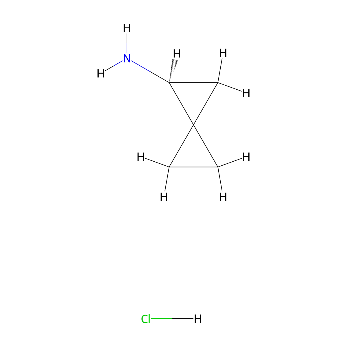 (S)-Spiro[2.2]pentan-1-amine hydrochloride molecular structure, CAS 249563-59-5