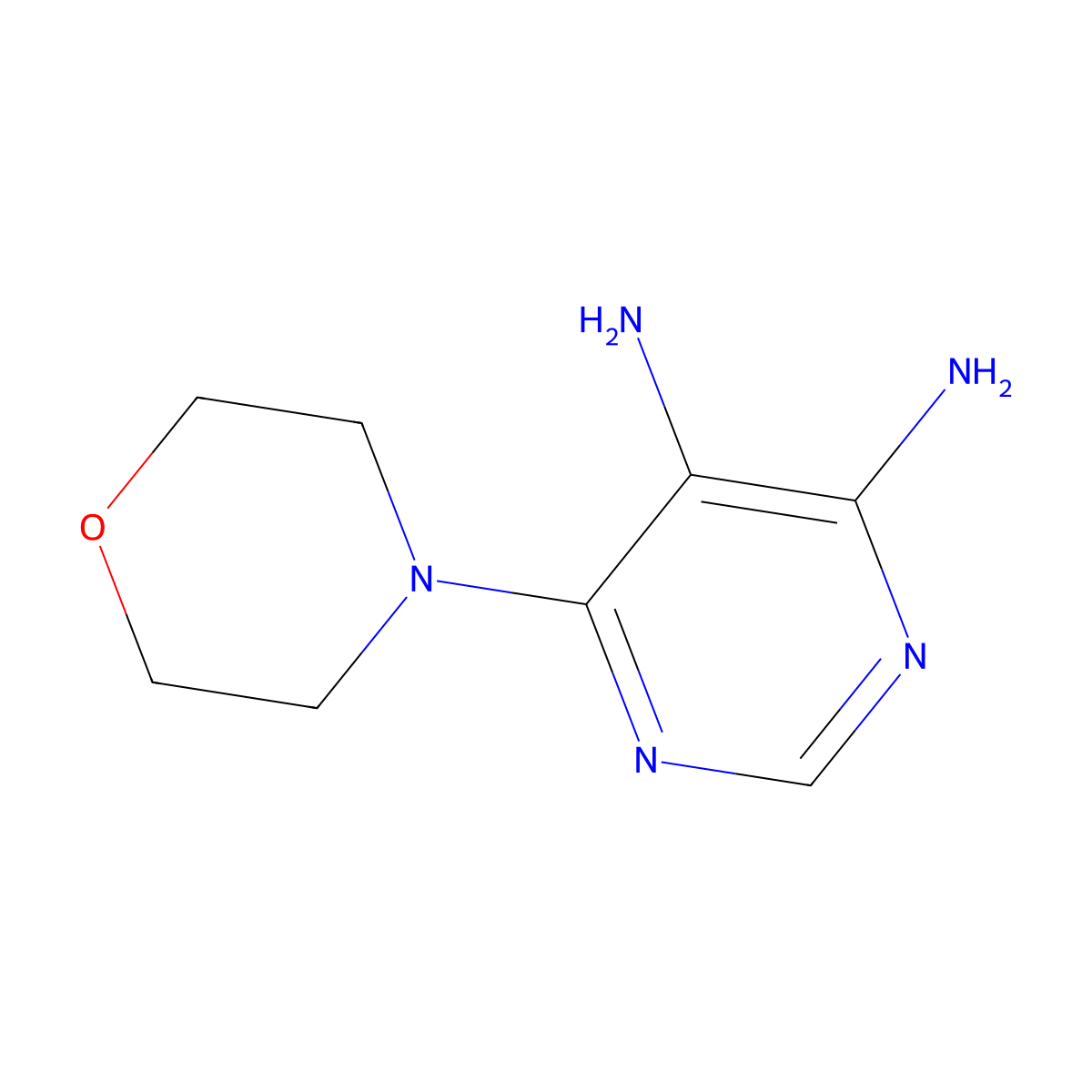 6-(Morpholin-4-yl)pyrimidine-4,5-diamine molecular structure, CAS 24957-90-2