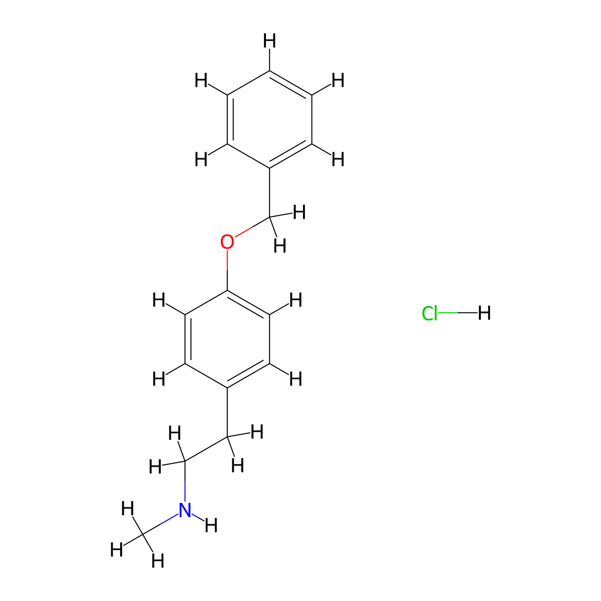 2-(4-(Benzyloxy)phenyl)-N-methylethanamine hydrochloride molecular structure, CAS 24958-41-6