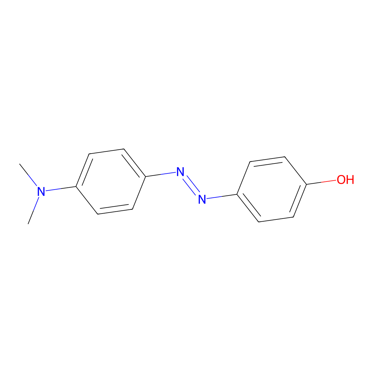 4-Hydroxy-4'-dimethylaminoazobenzene molecular structure, CAS 2496-15-3