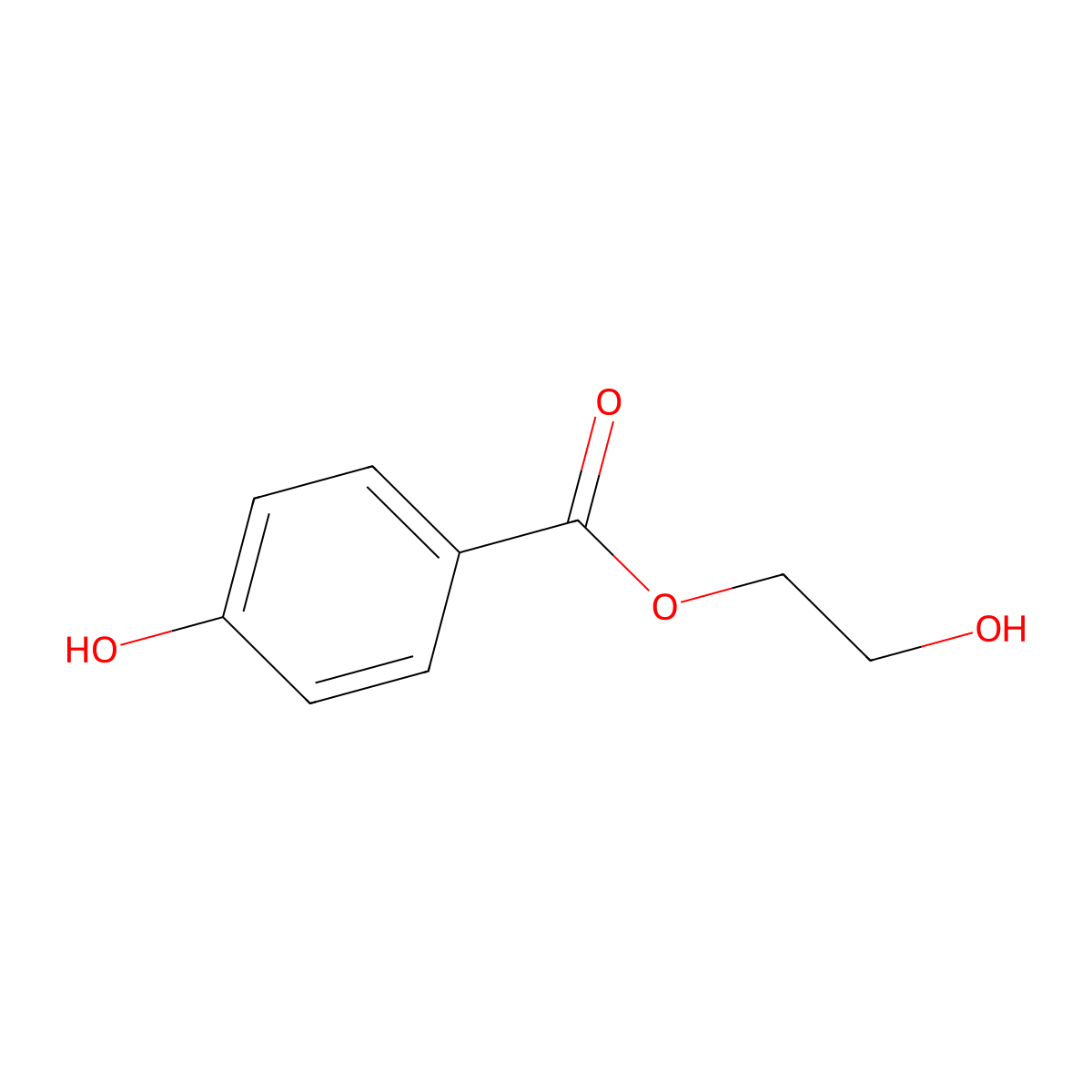 Ethylene glycol MONO-4-hydroxybenzoate molecular structure, CAS 2496-90-4
