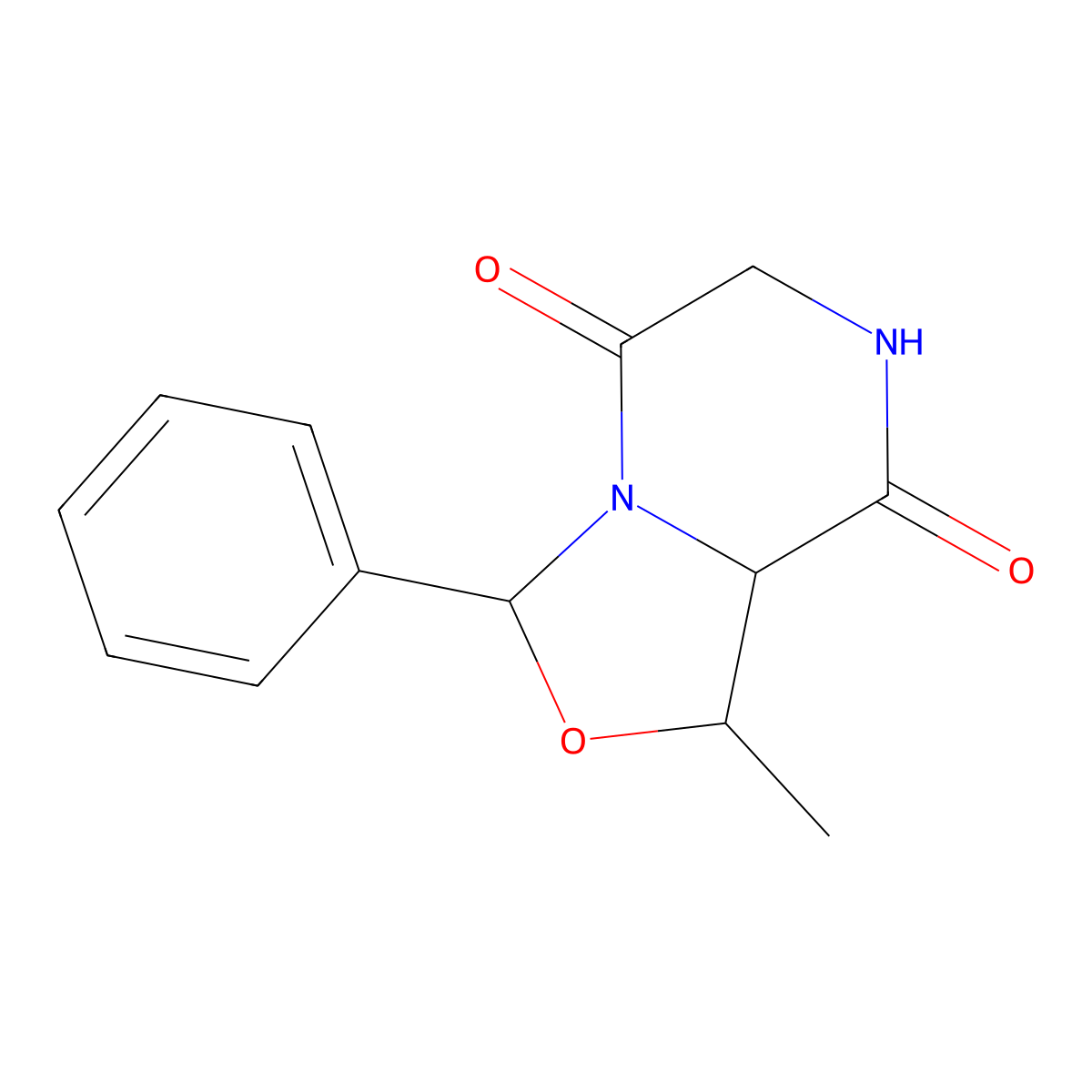 (1R,3R,8AS)-1-methyl-3-phenyltetrahydro-3H-oxazolo[3,4-a]pyrazine-5,8-dione molecular structure, CAS 249611-05-0