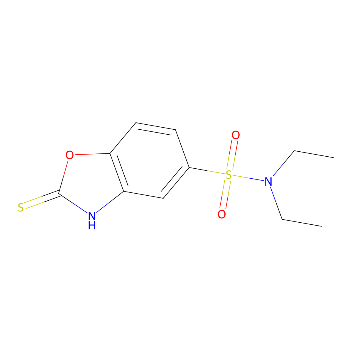 N,N-diethyl-2-sulfanyl-1,3-benzoxazole-5-sulfonamide molecular structure, CAS 24962-46-7