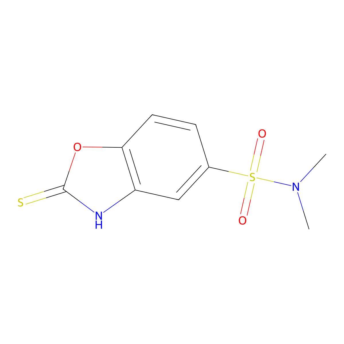 N,N-dimethyl-2-sulfanyl-1,3-benzoxazole-5-sulfonamide molecular structure, CAS 24962-47-8