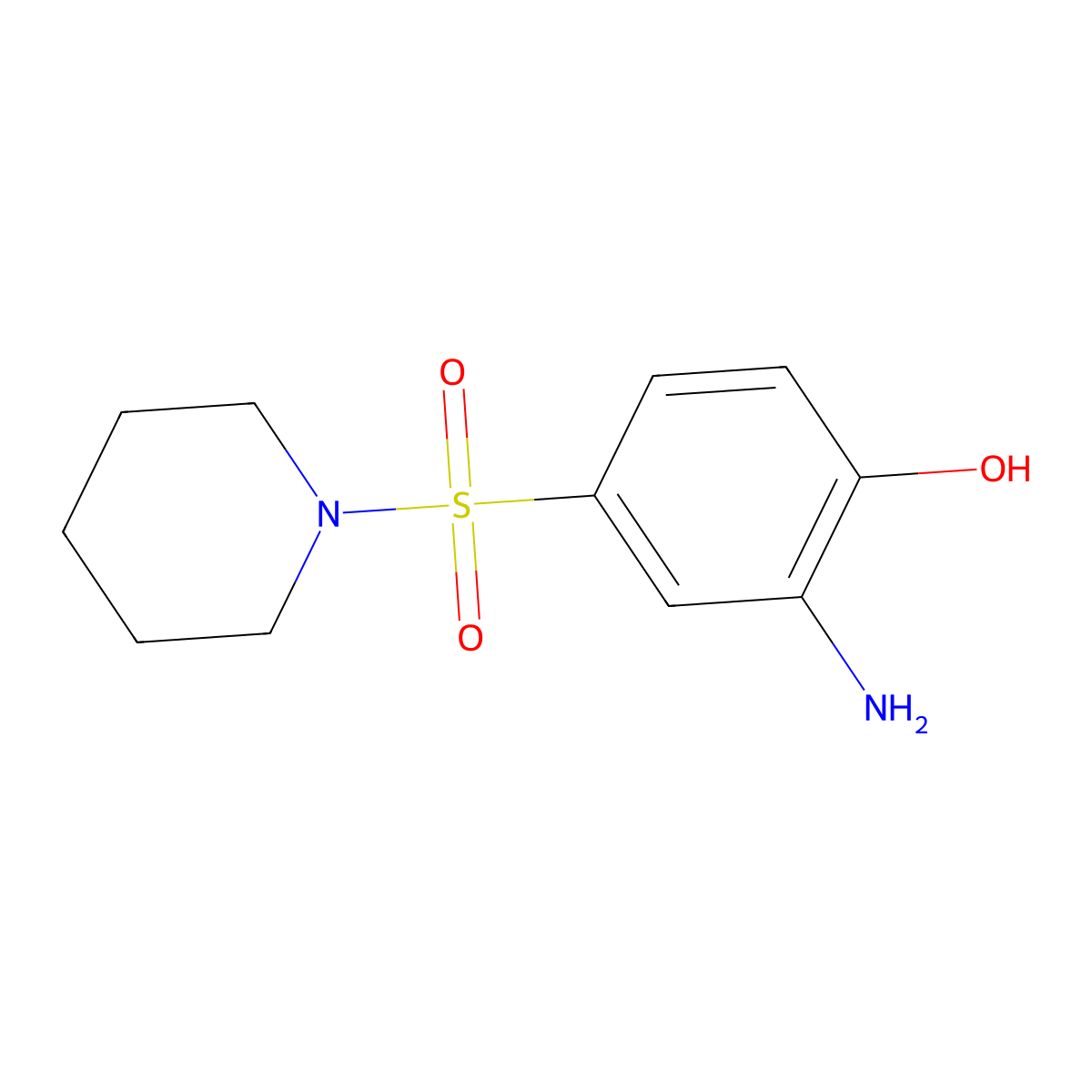 2-Amino-4-(piperidine-1-sulfonyl)phenol molecular structure, CAS 24962-73-0