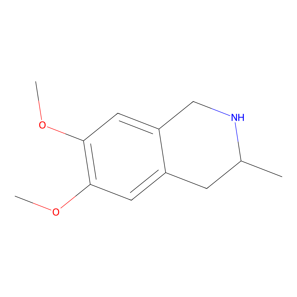 6,7-Dimethoxy-3-methyl-1,2,3,4-tetrahydroisoquinoline molecular structure, CAS 249624-84-8