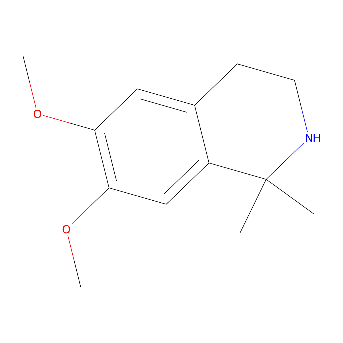1,2,3,4-Tetrahydro-6,7-dimethoxy-1,1-dimethylisoquinoline molecular structure, CAS 249624-85-9