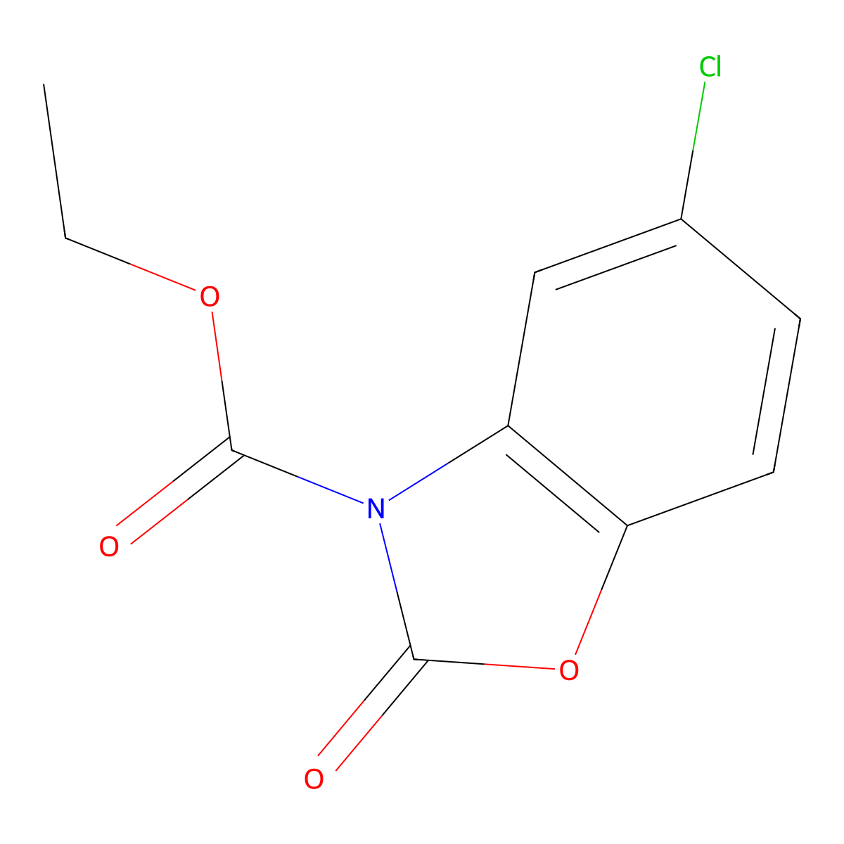 3-Benzoxazolinecarboxylic acid, 5-chloro-2-oxo-, ethyl ester molecular structure, CAS 24963-24-4