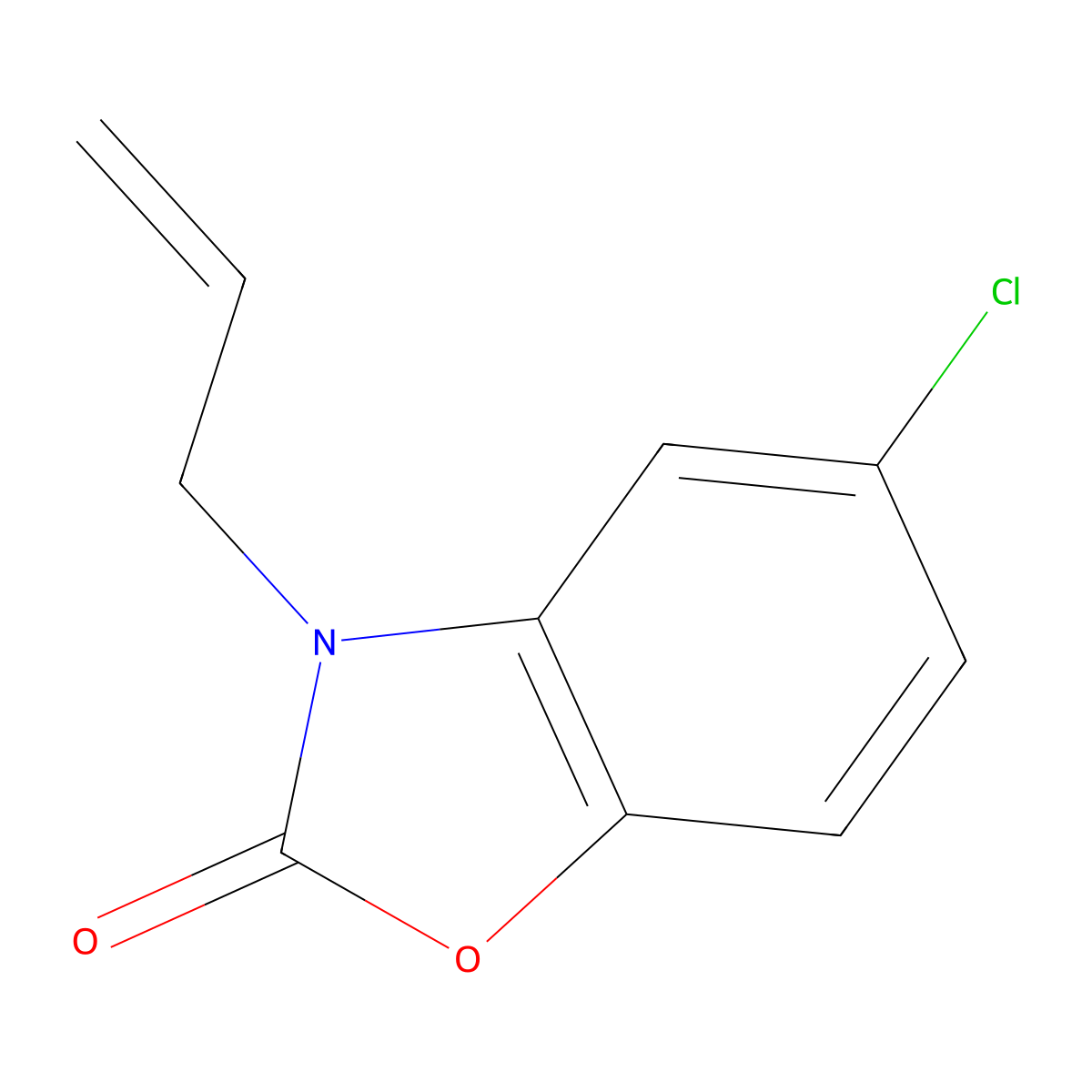 3-Allyl-5-chloro-2-benzoxazolinone molecular structure, CAS 24963-36-8