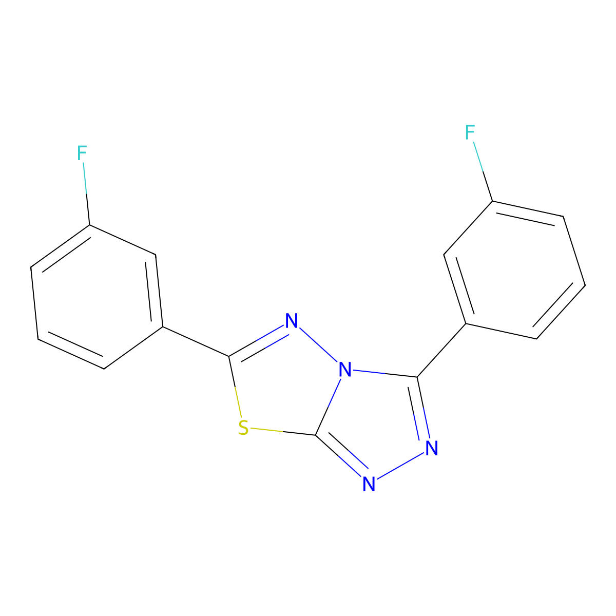 3,6-Bis(3-fluorophenyl)[1,2,4]triazolo[3,4-b][1,3,4]thiadiazole molecular structure, CAS 249633-50-9