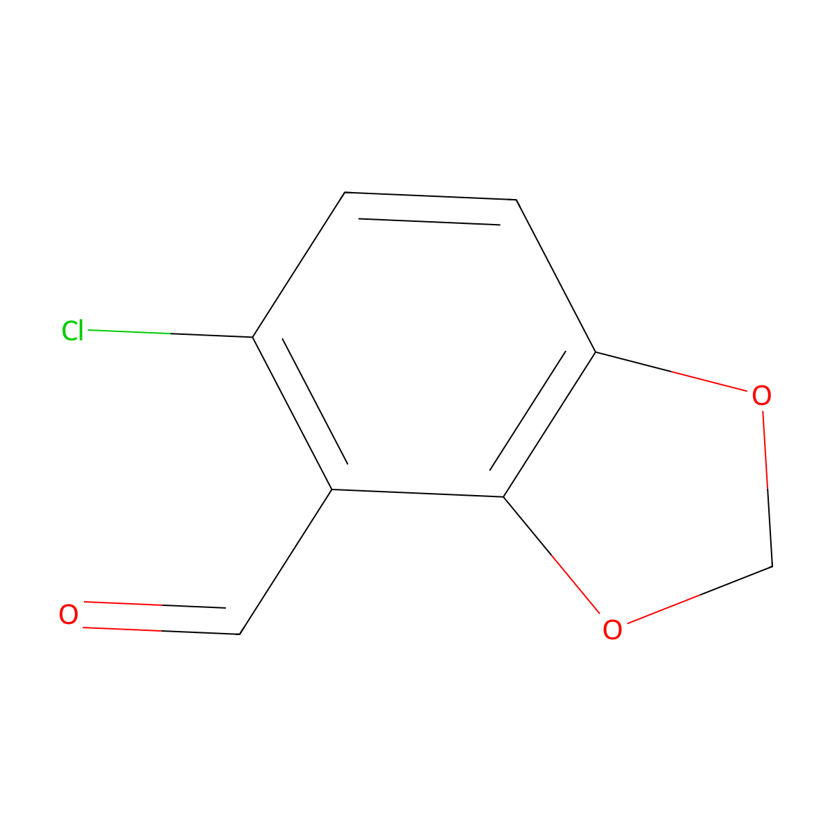5-Chloro-1,3-benzodioxole-4-carbaldehyde molecular structure, CAS 249636-63-3