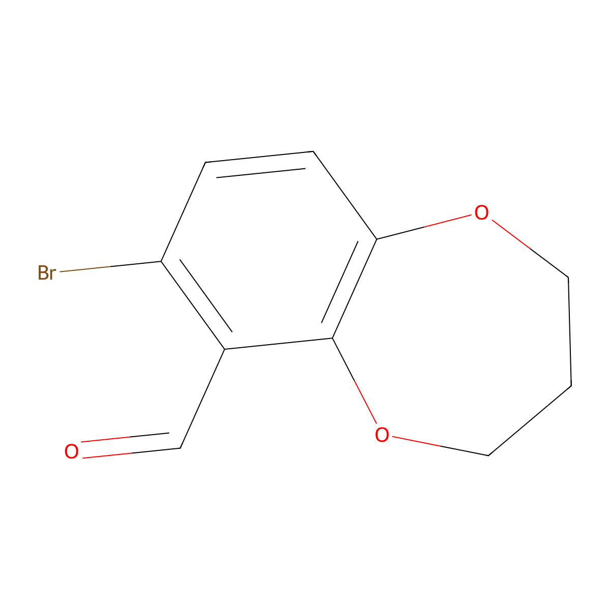 7-bromo-3,4-dihydro-2H-benzo[b][1,4]dioxepine-6-carbaldehyde molecular structure, CAS 249636-66-6