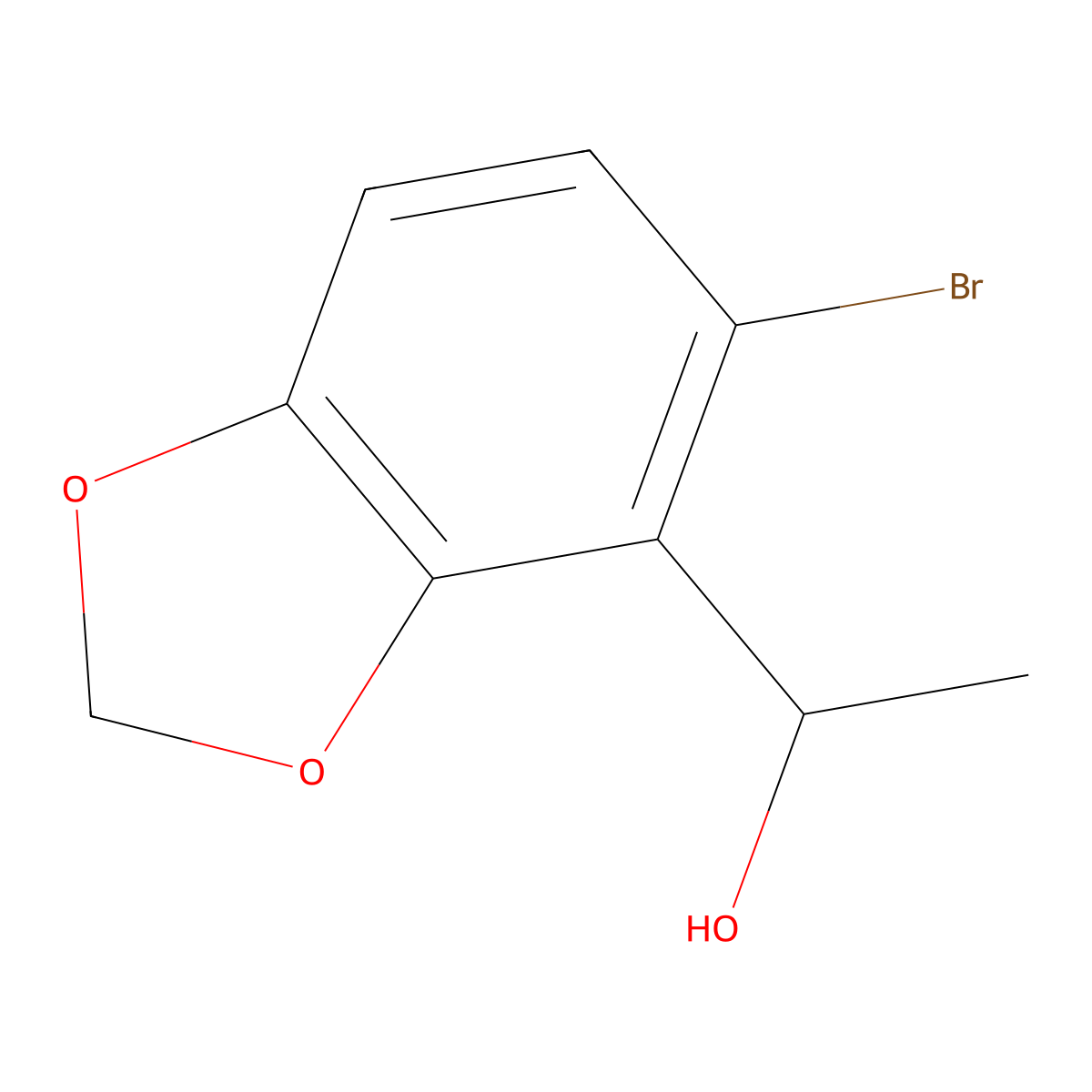 1-(5-Bromobenzo[d][1,3]dioxol-4-yl)ethanol molecular structure, CAS 249636-70-2