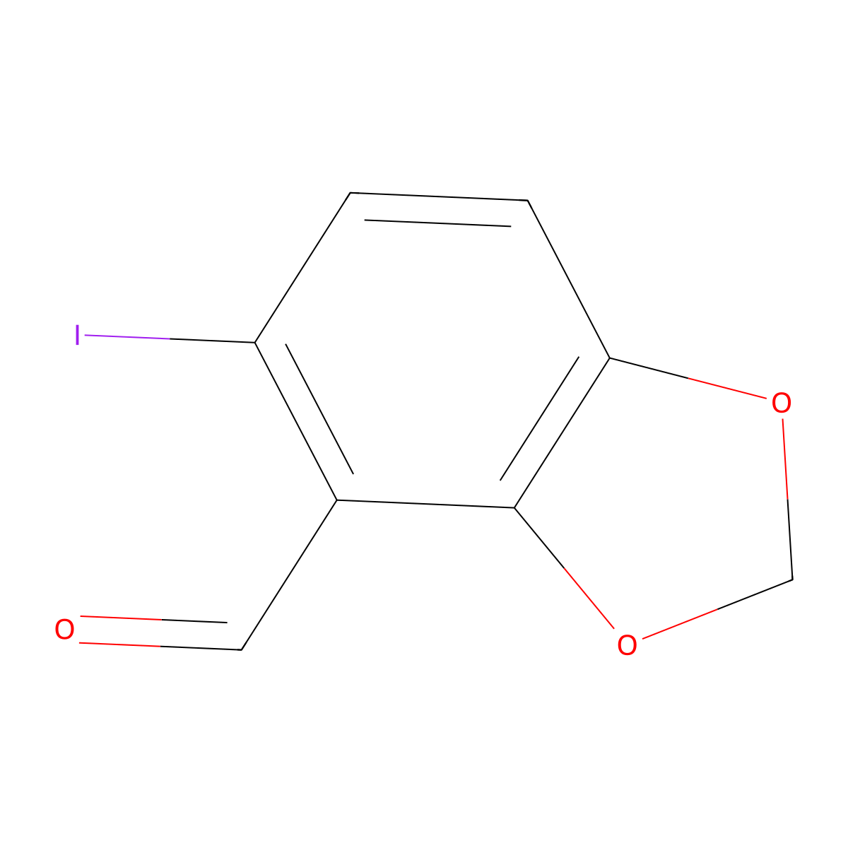 5-Iodobenzo[d][1,3]dioxole-4-carbaldehyde molecular structure, CAS 249636-72-4