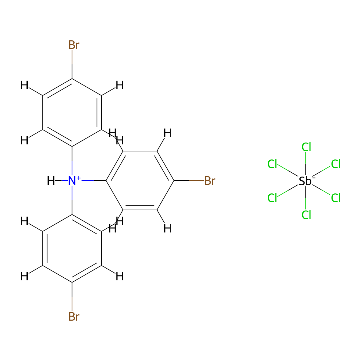 Hexachloroantimony(1-);tris(4-bromophenyl)azanium molecular structure, CAS 24964-91-8
