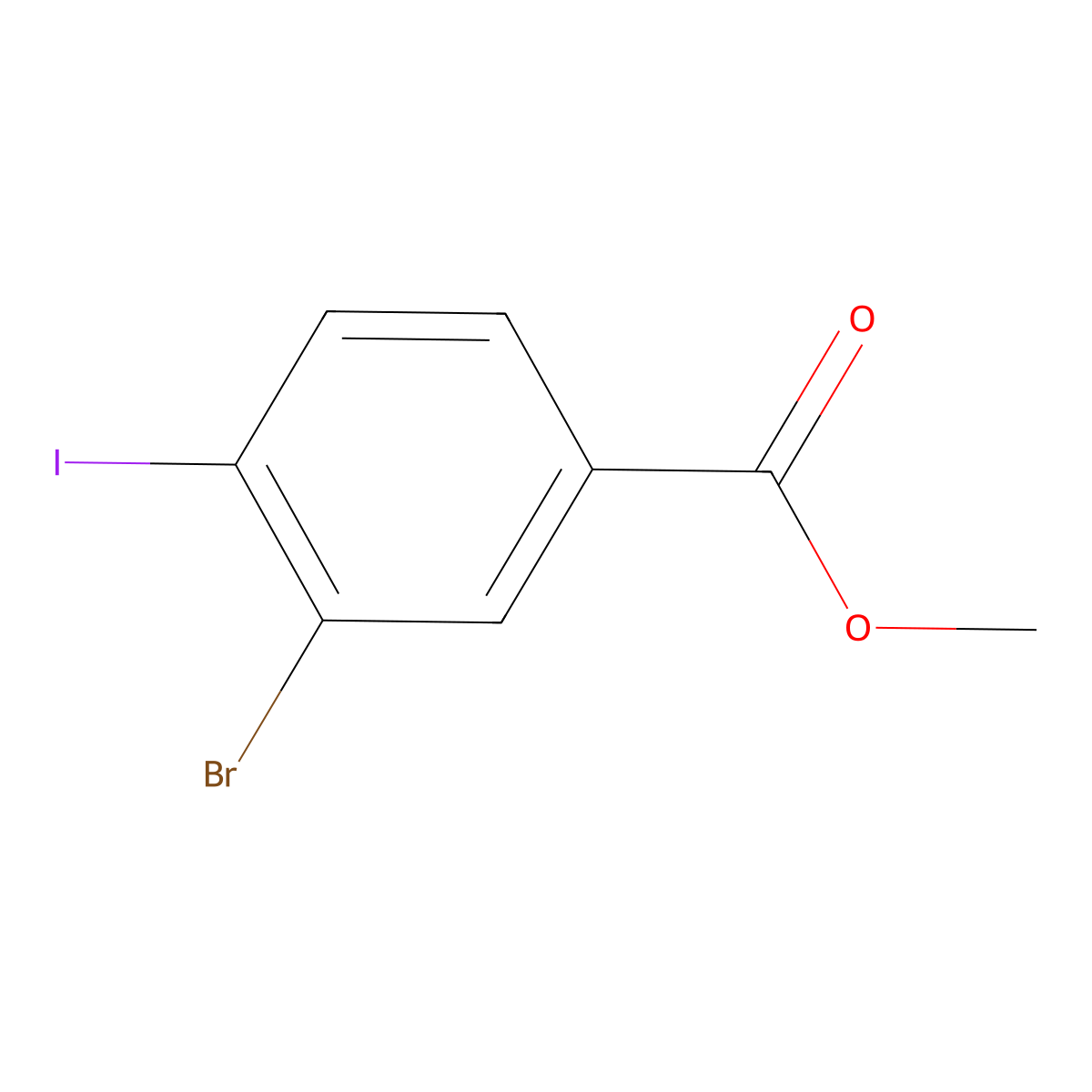 Methyl 3-bromo-4-iodobenzoate molecular structure, CAS 249647-24-3