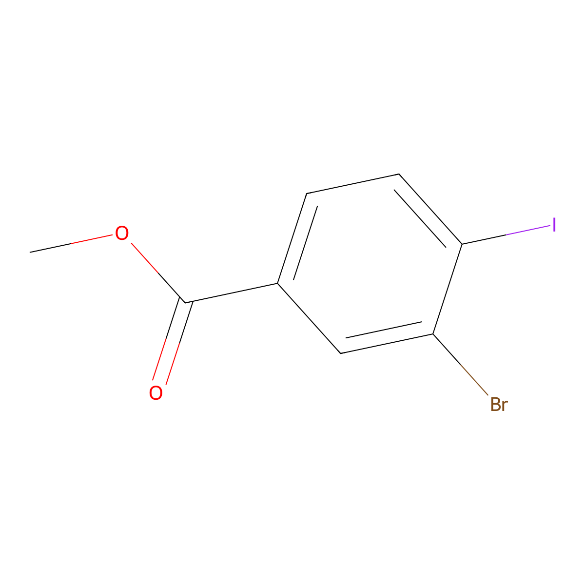 Methyl 3-bromo-4-iodobenzoate molecular structure, CAS 249647-24-3