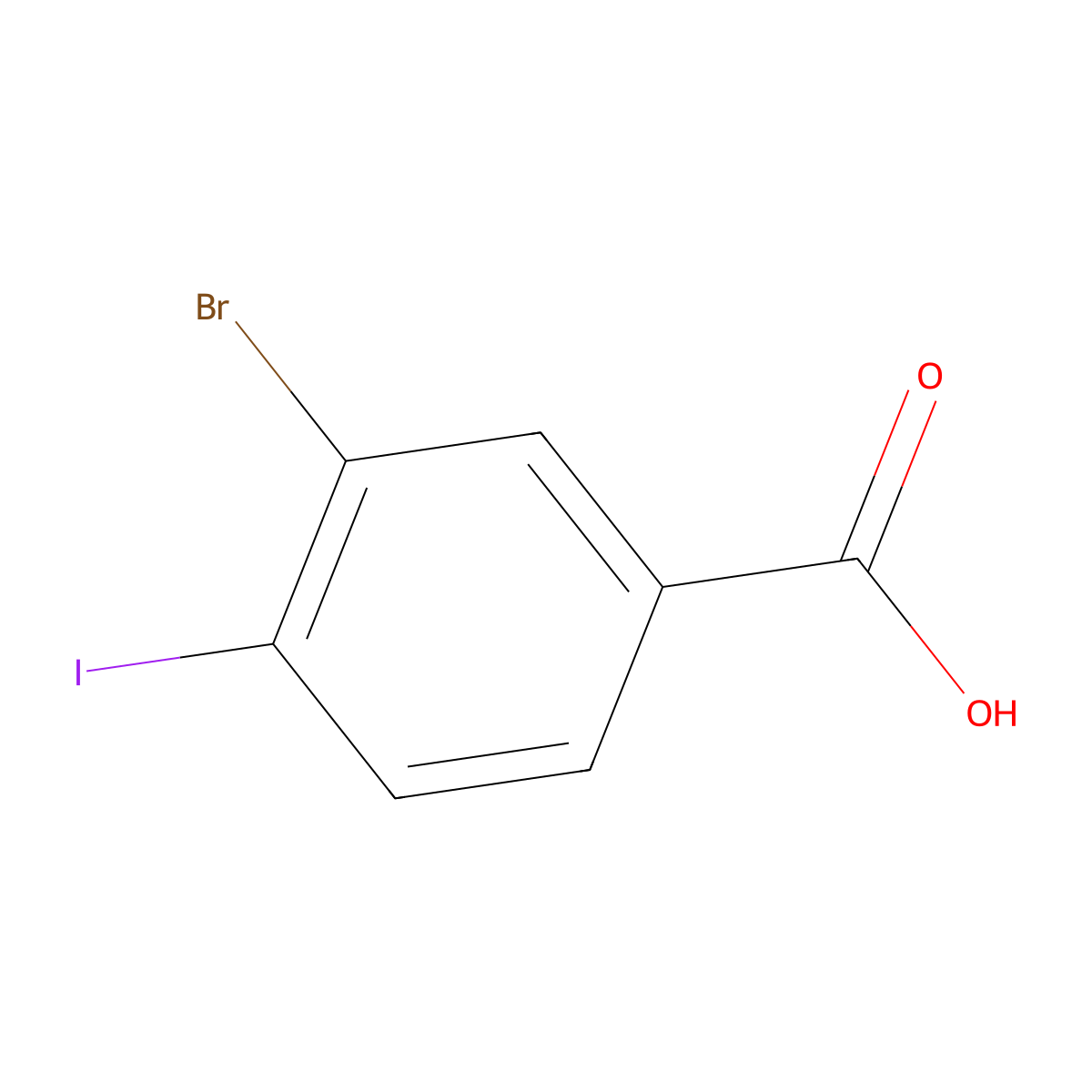 3-Bromo-4-iodobenzoic acid molecular structure, CAS 249647-25-4