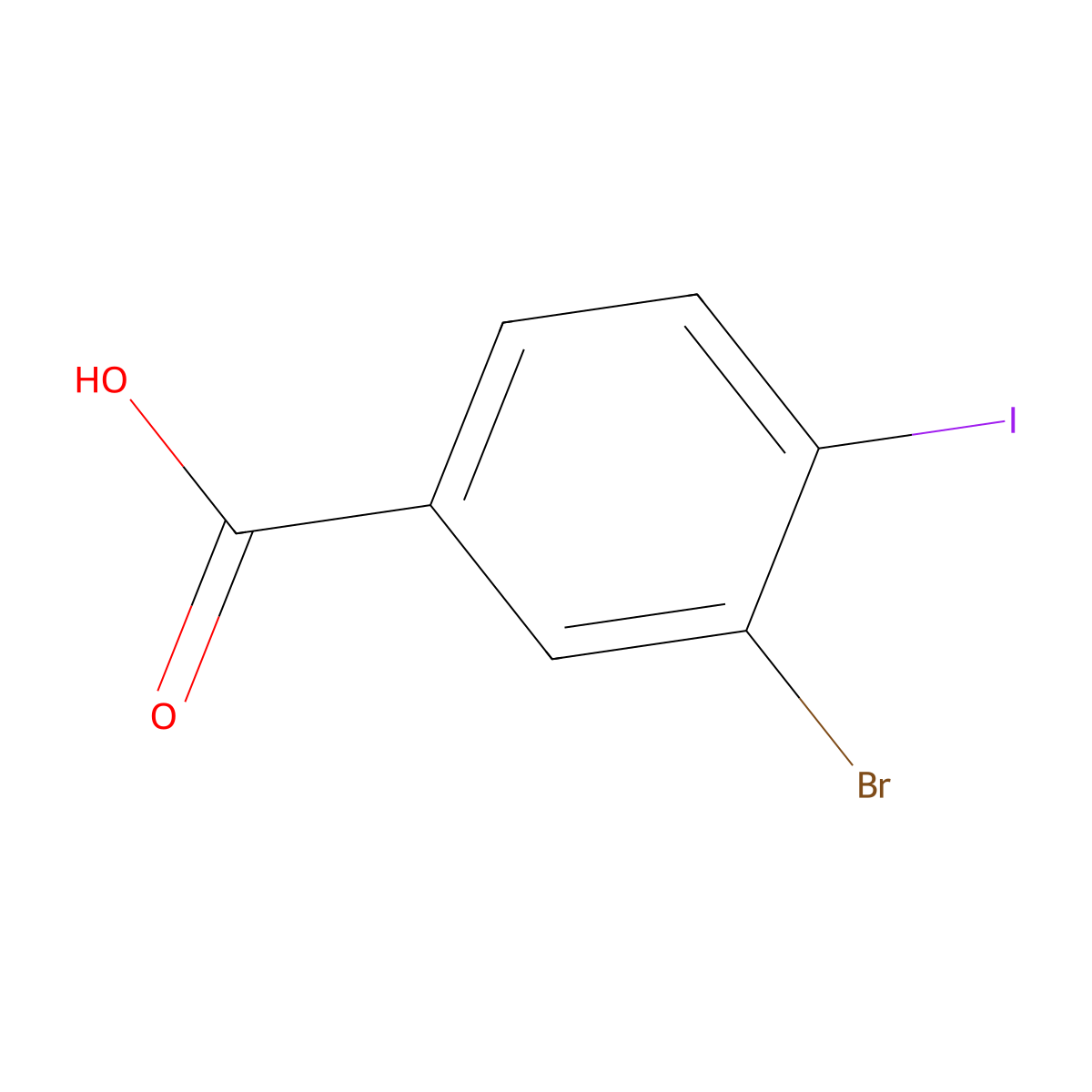 3-Bromo-4-iodobenzoic acid molecular structure, CAS 249647-25-4
