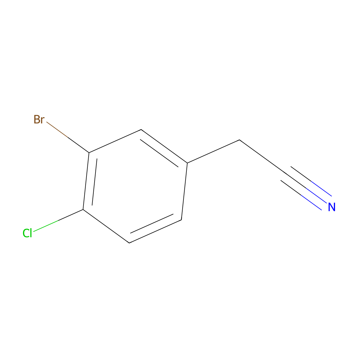 2-(3-Bromo-4-chlorophenyl)acetonitrile molecular structure, CAS 249647-28-7