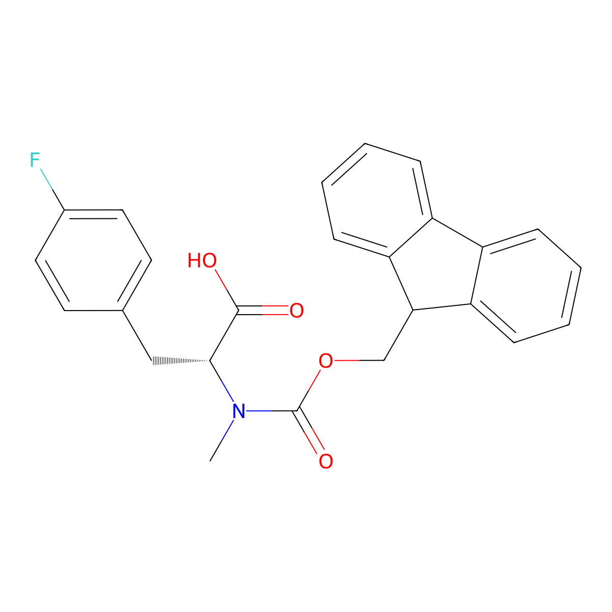 N-Fmoc-N-methyl-4-fluoro-D-phenylalanine molecular structure, CAS 249648-10-0