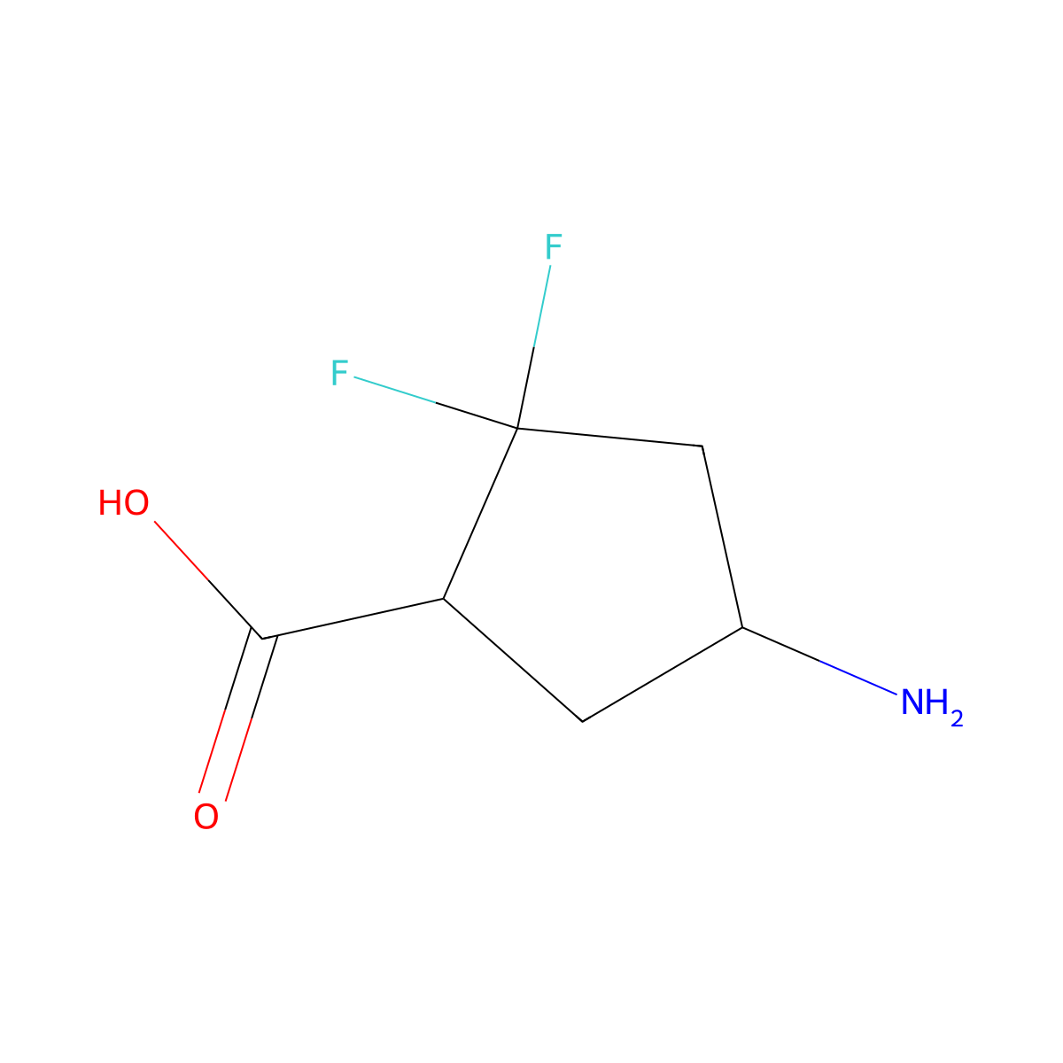 (1S,4S)-4-Amino-2,2-difluorocyclopentane-1-carboxylic acid molecular structure, CAS 2496497-78-8