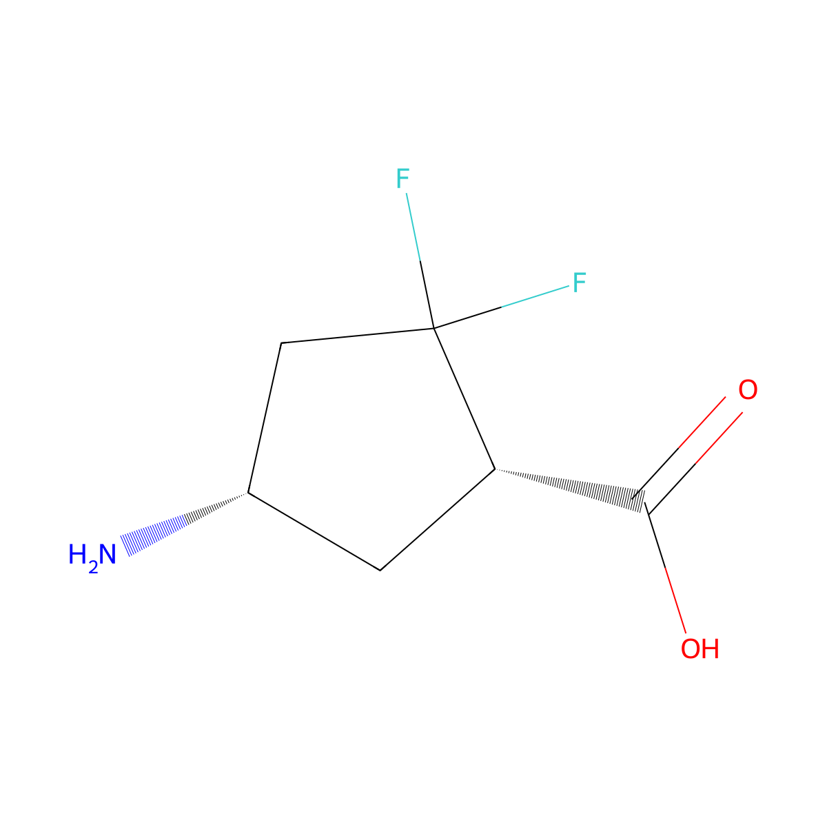(1S,4S)-4-Amino-2,2-difluorocyclopentane-1-carboxylic acid molecular structure, CAS 2496497-78-8