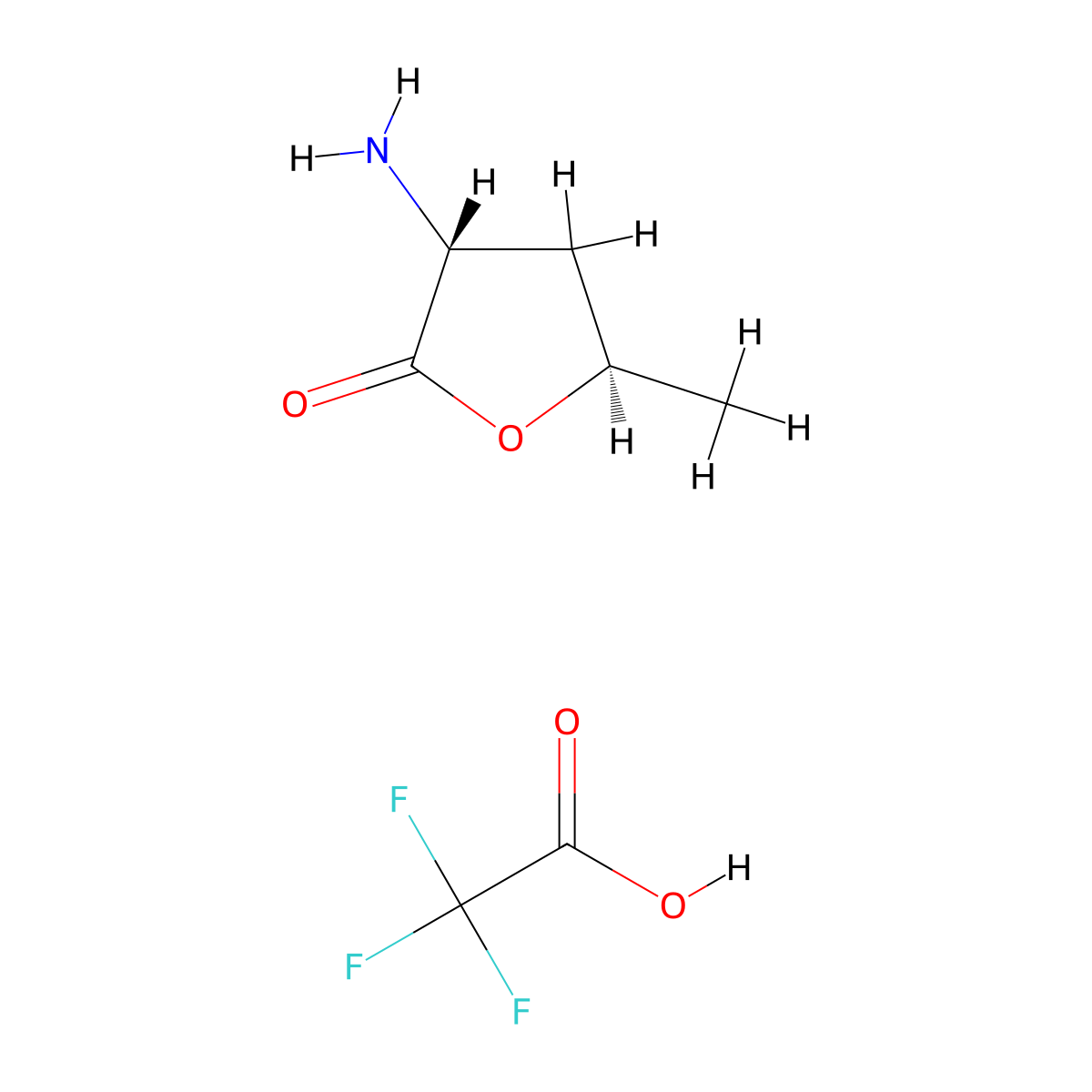 (3R,5R)-3-amino-5-methyloxolan-2-one, trifluoroacetic acid molecular structure, CAS 2496515-01-4