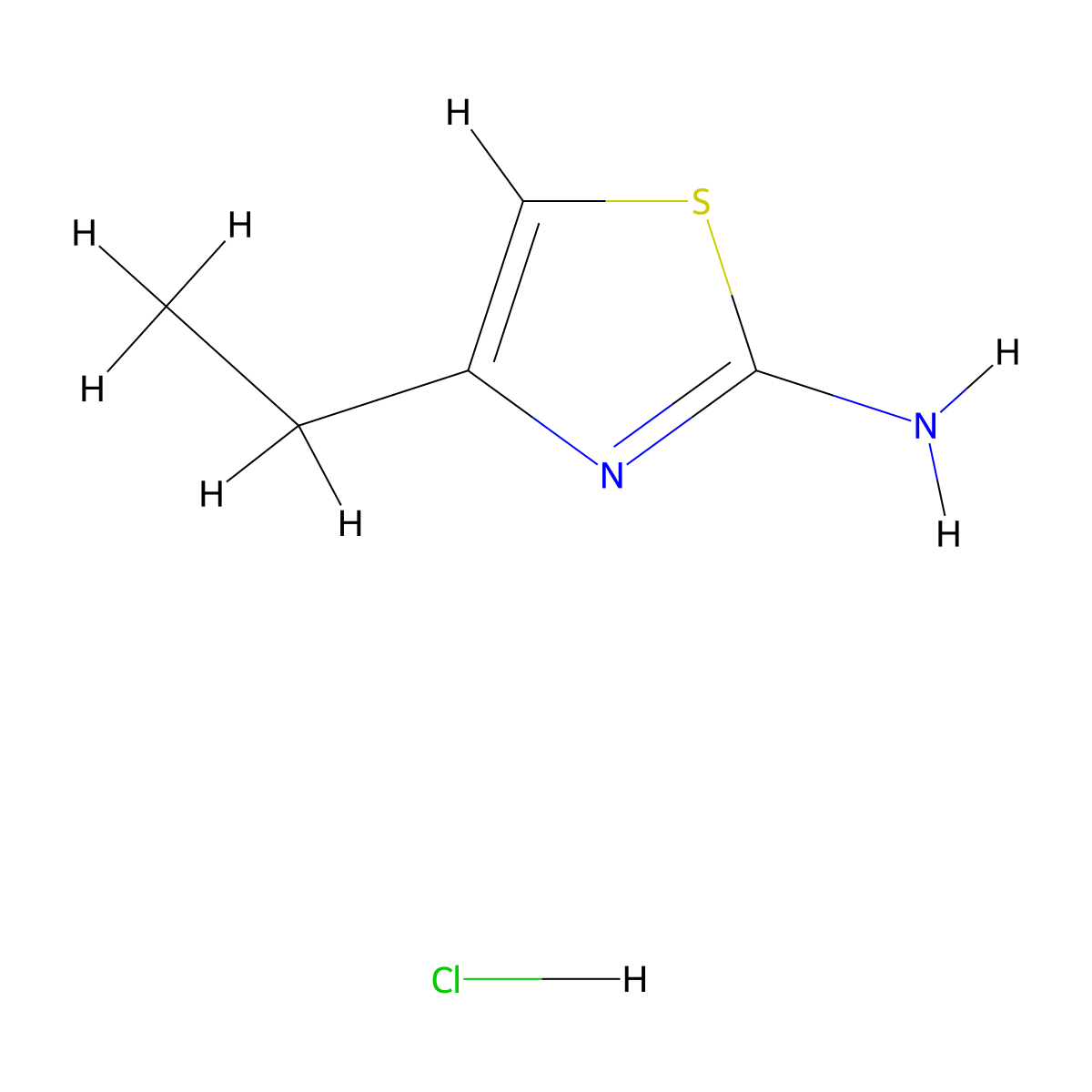 4-Ethyl-1,3-thiazol-2-amine hydrochloride molecular structure, CAS 24966-92-5