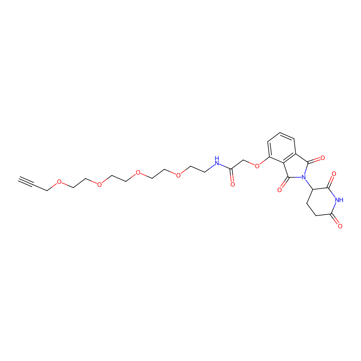 Thalidomide-O-amido-PEG4-propargyl molecular structure, CAS 2496687-00-2