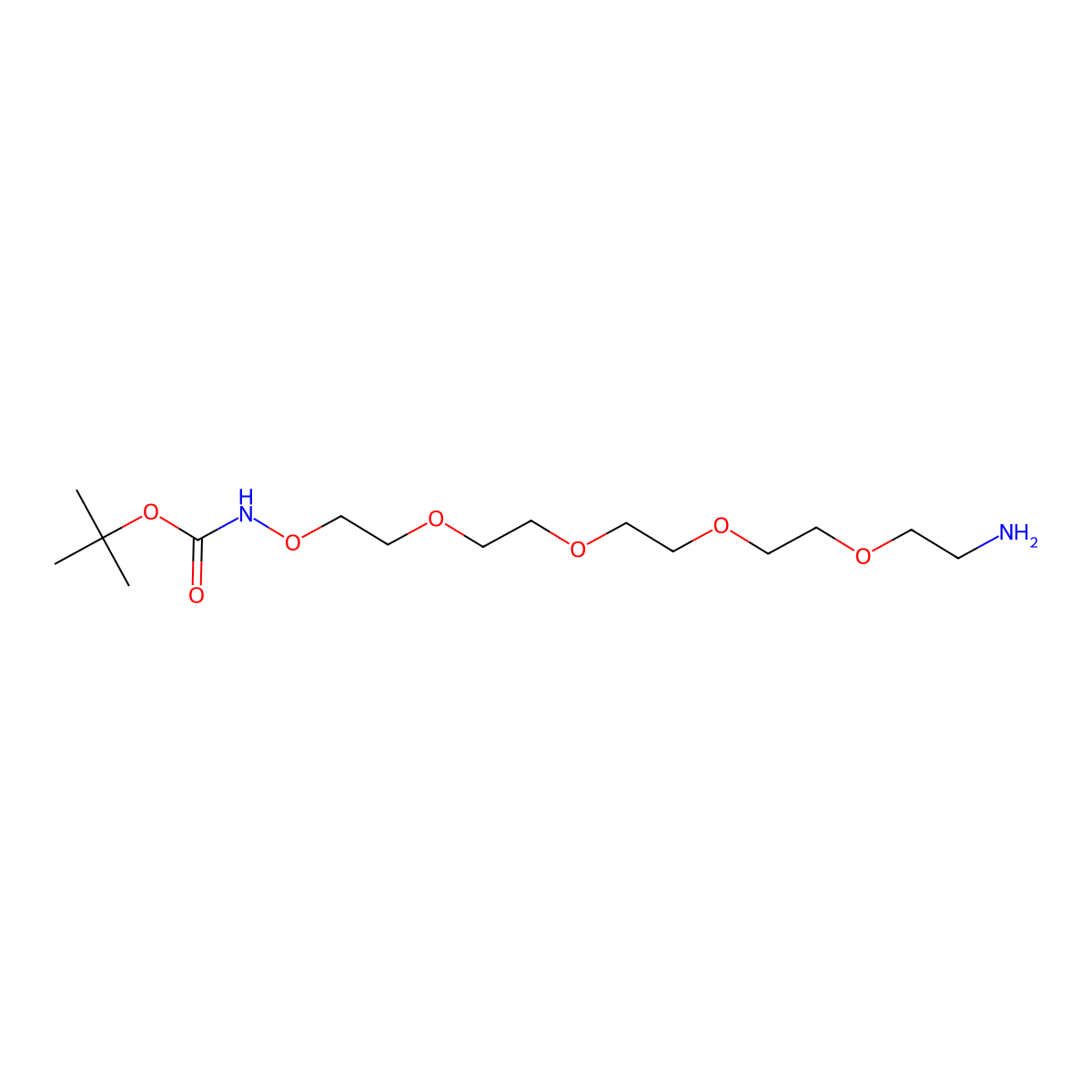 t-Boc-Aminooxy-PEG4-amine molecular structure, CAS 2496687-02-4