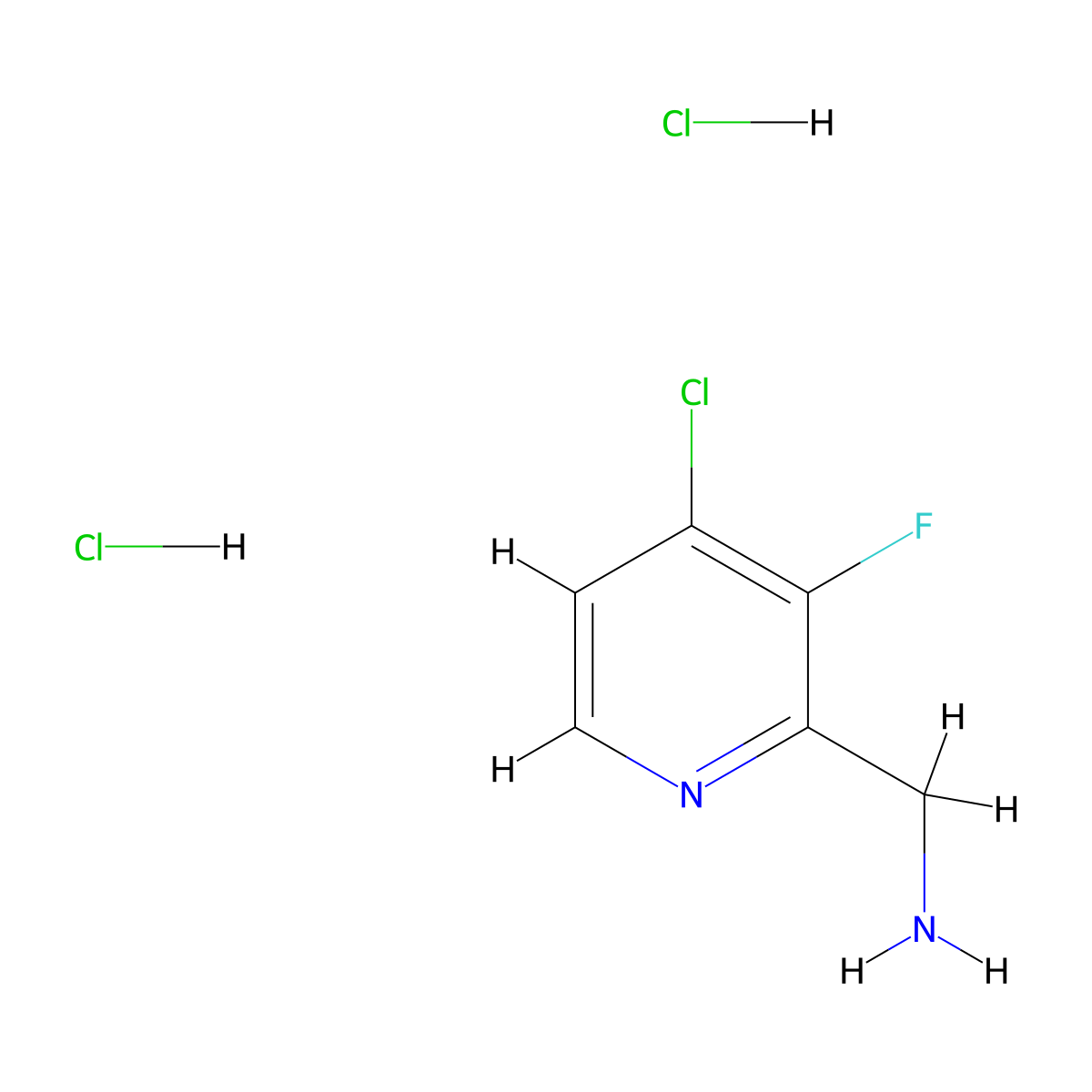 1-(4-Chloro-3-fluoropyridin-2-yl)methanamine dihydrochloride molecular structure, CAS 2496725-46-1