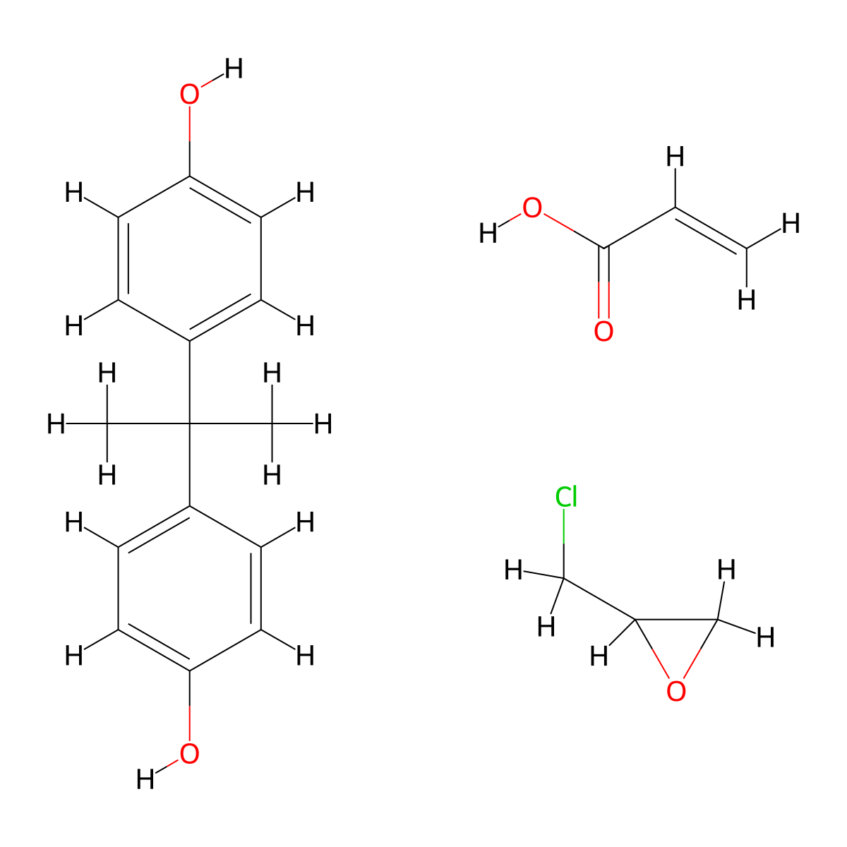 Epoxy Resin molecular structure, CAS 24969-06-0