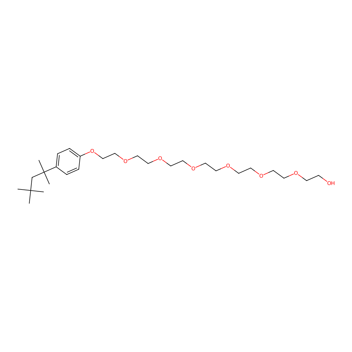 20-(4-(1,1,3,3-Tetramethylbutyl)phenoxy)-3,6,9,12,15,18-hexaoxaicosan-1-ol molecular structure, CAS 2497-59-8