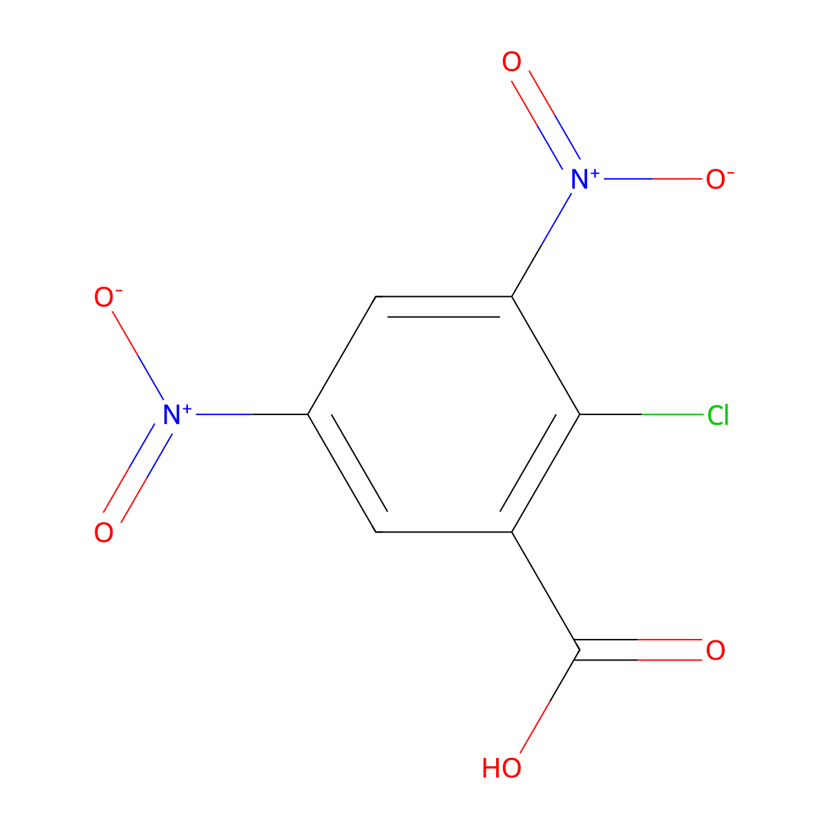 2-Chloro-3,5-dinitrobenzoic acid molecular structure, CAS 2497-91-8