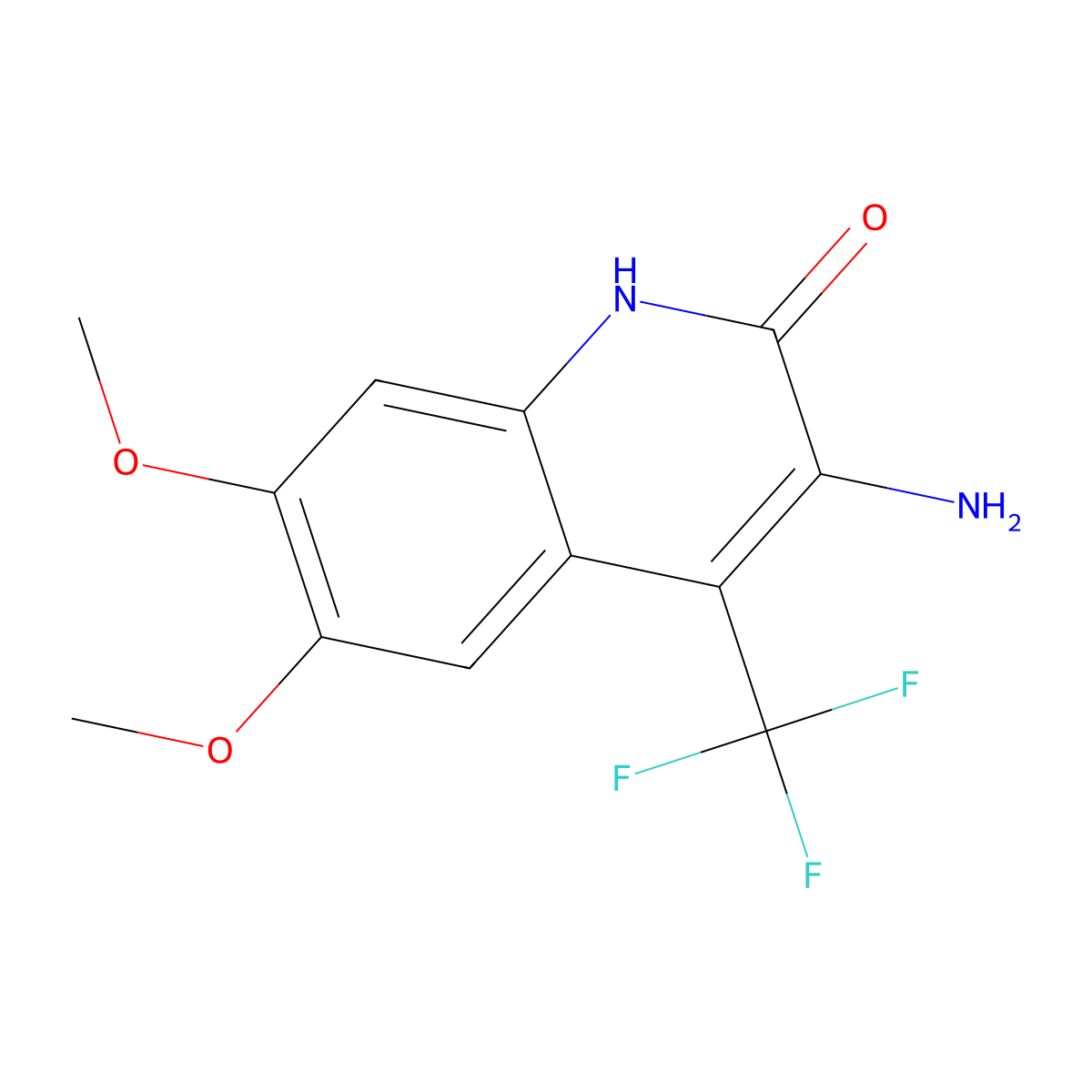 3-Amino-6,7-dimethoxy-4-(trifluoromethyl)quinolin-2-ol molecular structure, CAS 249737-01-7