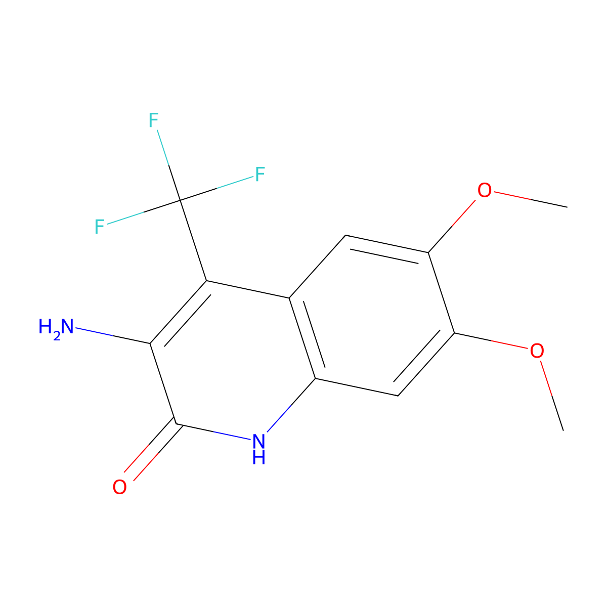 3-Amino-6,7-dimethoxy-4-(trifluoromethyl)quinolin-2-ol molecular structure, CAS 249737-01-7