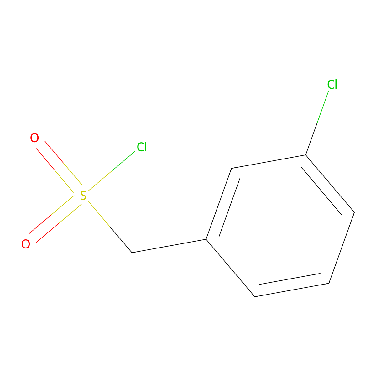 (3-Chlorophenyl)methanesulfonyl chloride molecular structure, CAS 24974-73-0