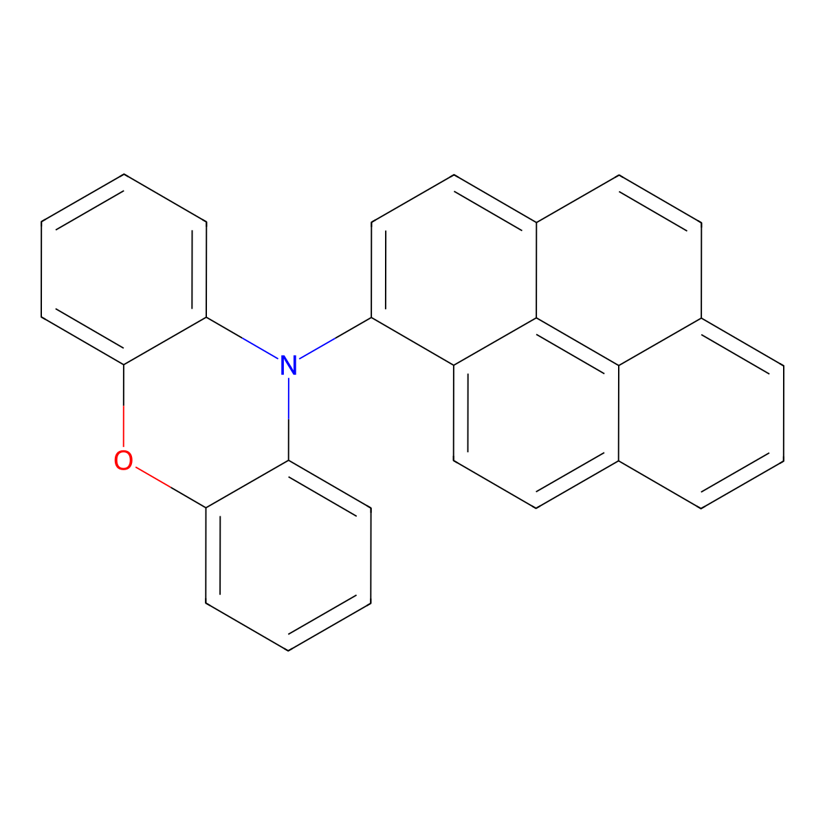 10-(Pyren-1-yl)-10H-phenoxazine molecular structure, CAS 2497564-97-1