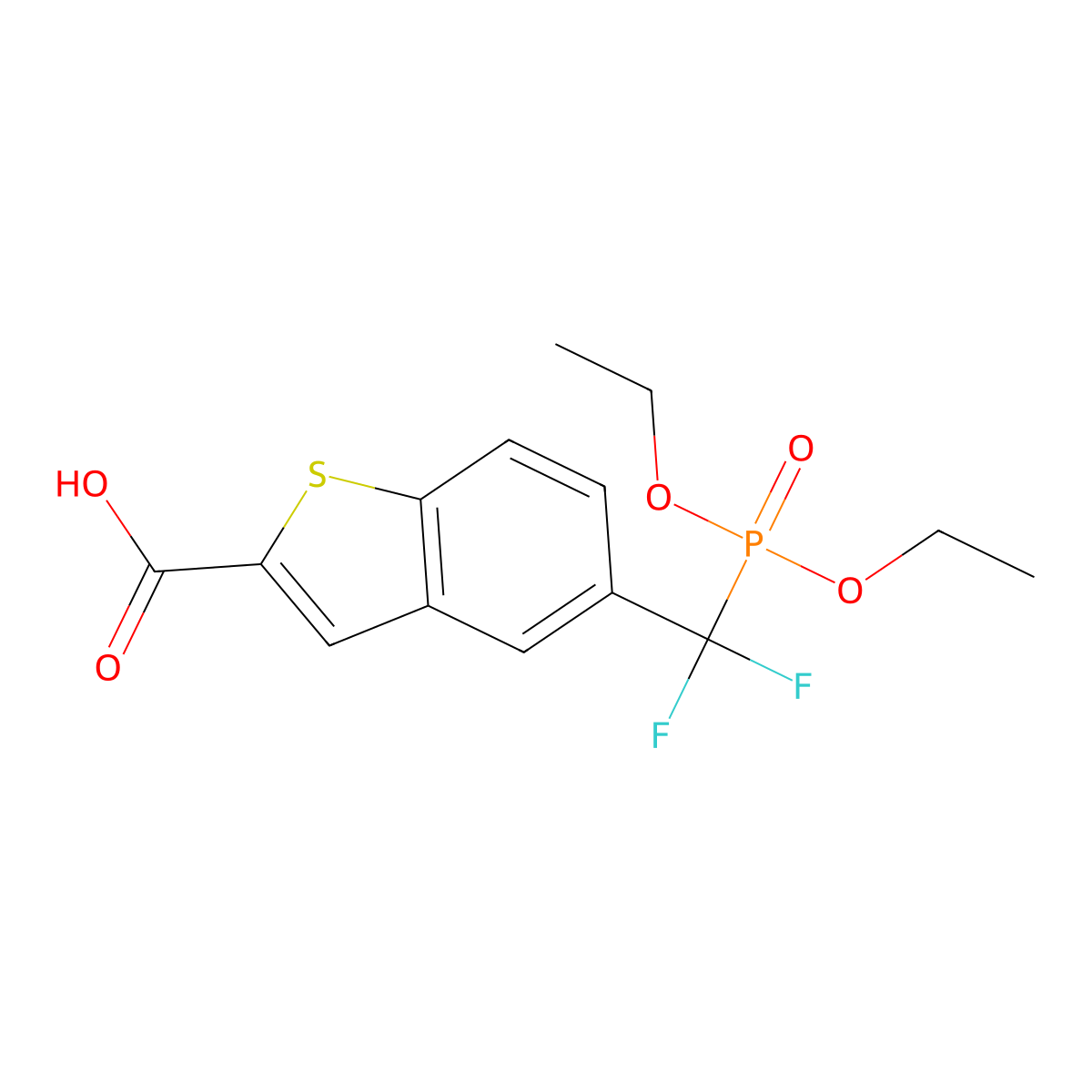 5-((Diethoxyphosphoryl)difluoromethyl)benzo[b]thiophene-2-carboxylic acid molecular structure, CAS 2497586-39-5