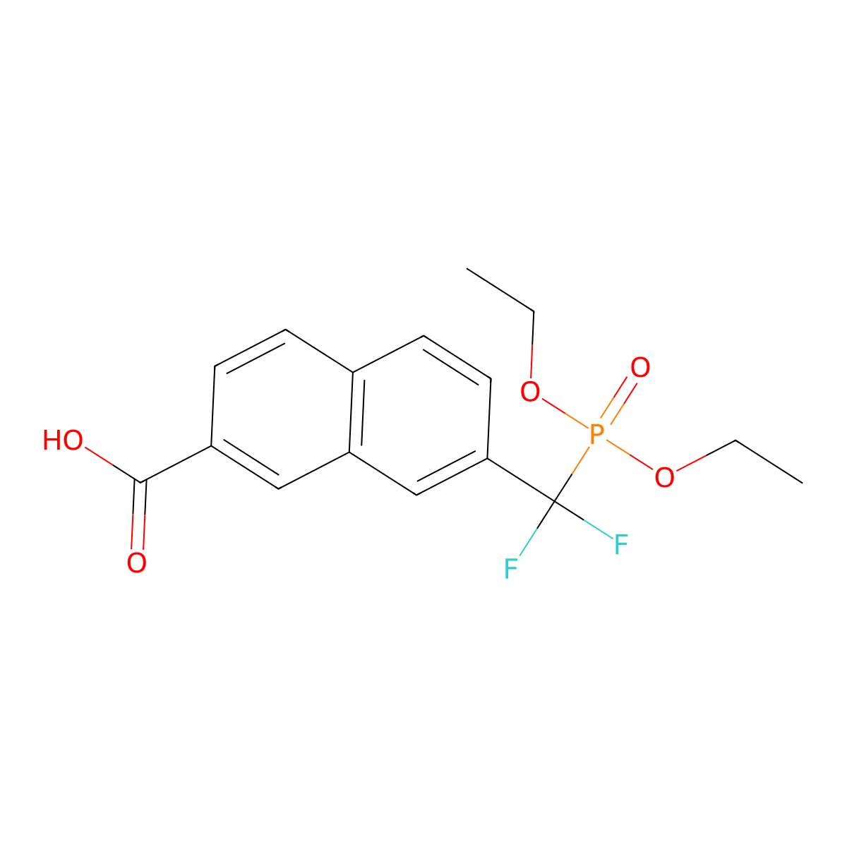 7-((Diethoxyphosphoryl)difluoromethyl)-2-naphthoic acid molecular structure, CAS 2497586-47-5